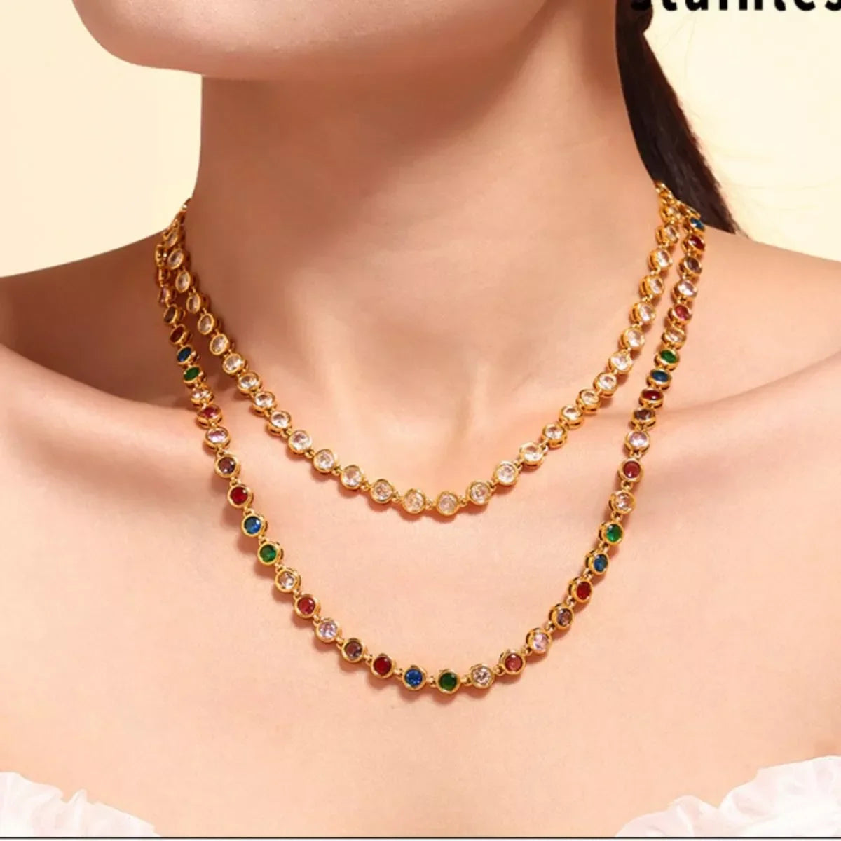 Gold-Plated Zircon Necklace - Lightweight Delicate Velanci