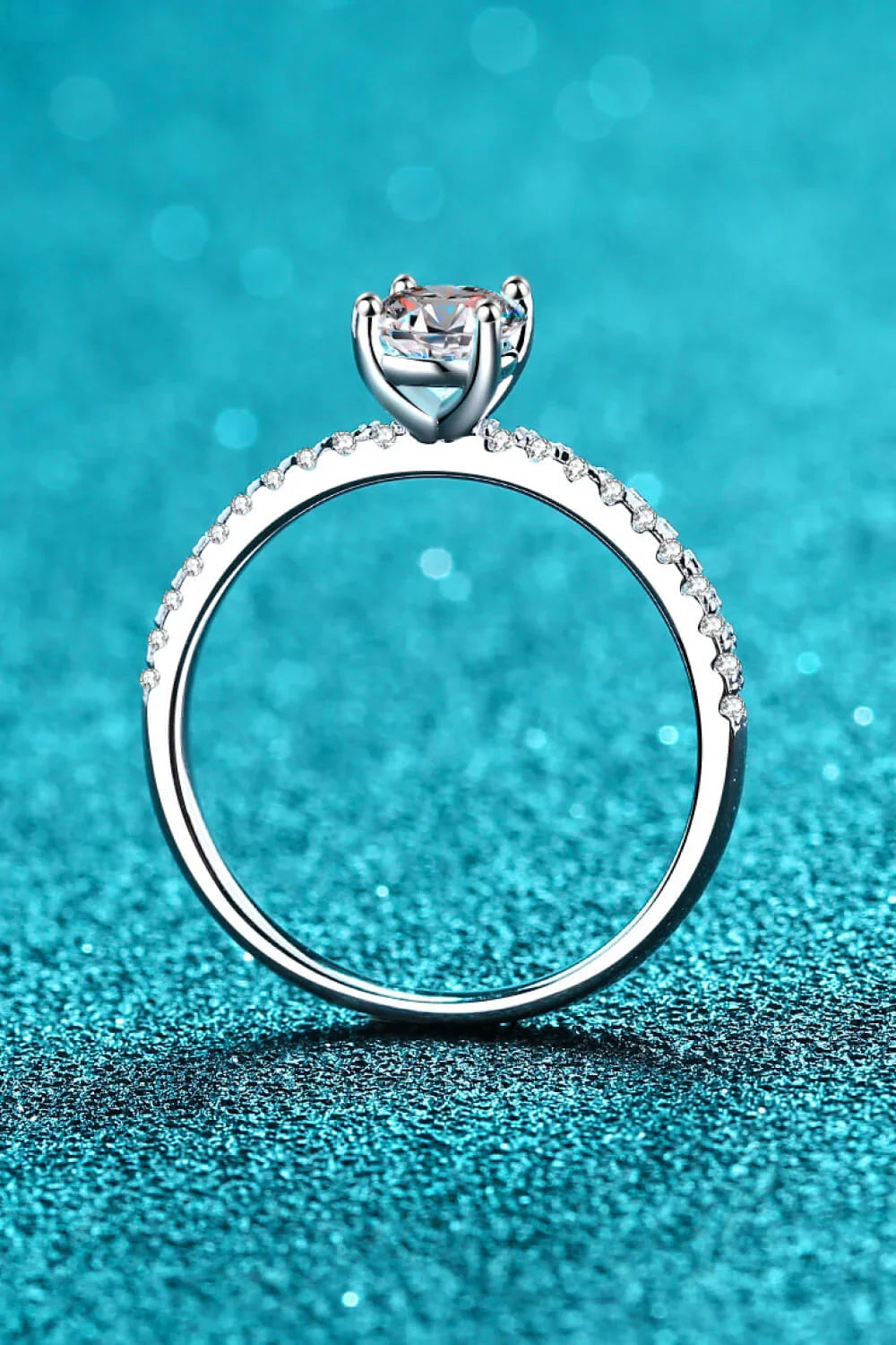 1 Carat Moissanite Silver Ring Elena - Timeless Sparkle Women's Ring Velanci