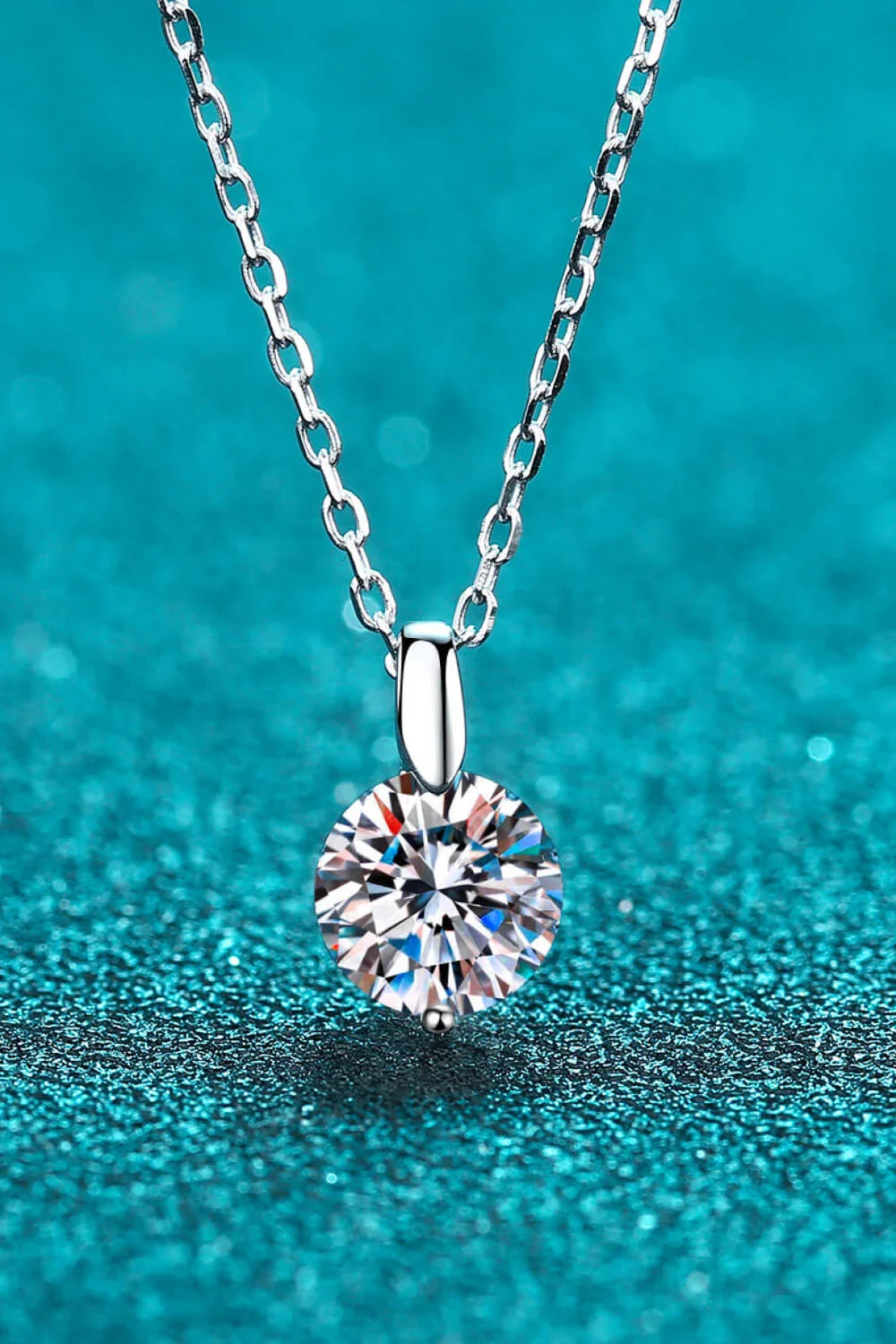 Coastal 2 Carat Moissanite Necklace - Sterling Silver Shine Velanci