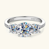 Moissanite Ring Ginevra - 3 Carat Sterling Silver Sparkle Women's Ring Velanci