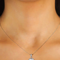Moissanite Necklace - 2 Carat Bezel Sterling Silver Chain Velanci