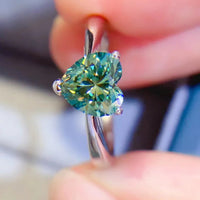 Ring Giulia - One Carat Moissanite Heart Sterling Silver Women's Ring Velanci