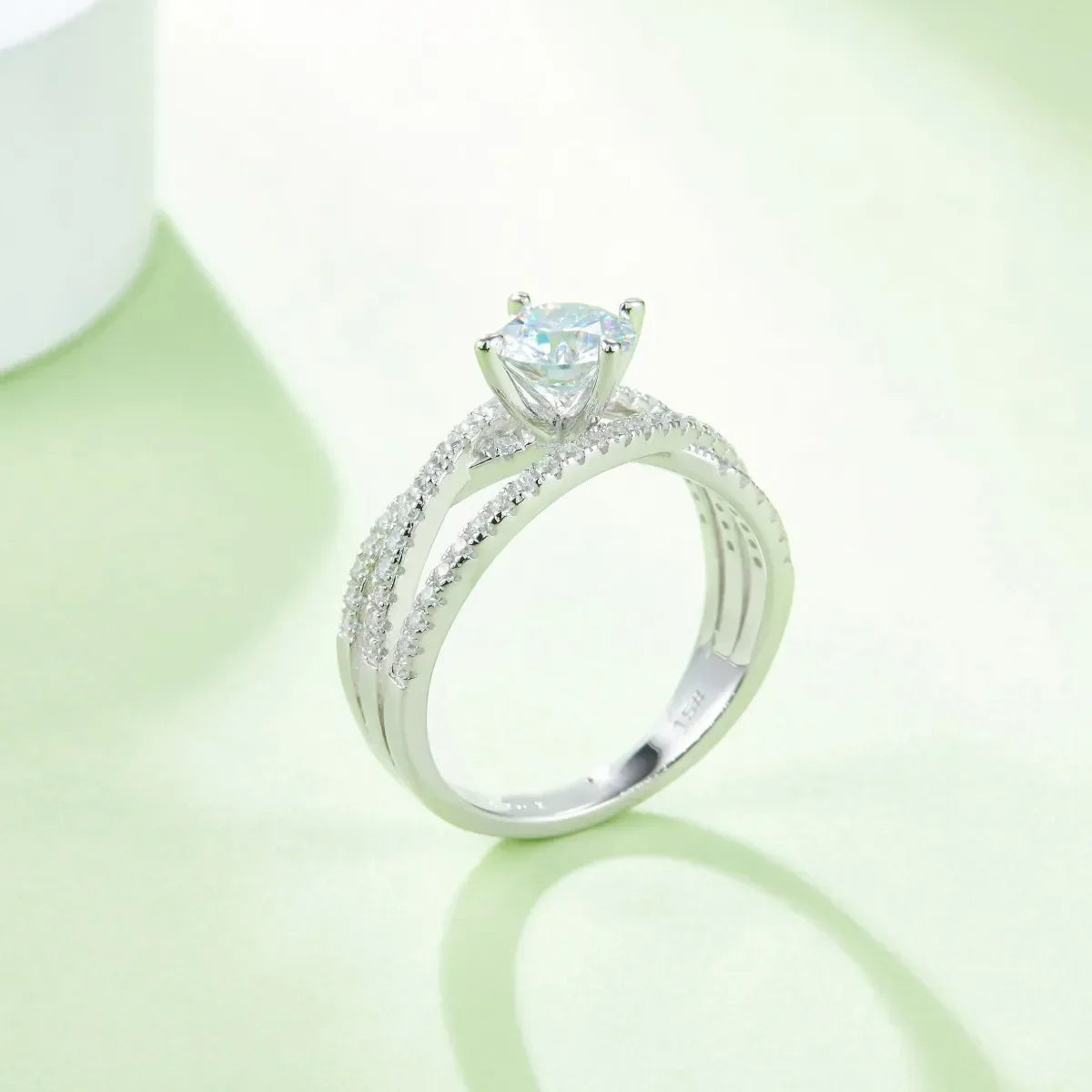 1 Carat Moissanite Sterling Silver Ring Giada - Daily Spark Women's Ring Velanci