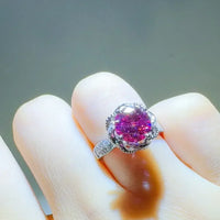 Ring Alessia - 2 Carat Moissanite Floral Halo Silver Women's Ring Velanci