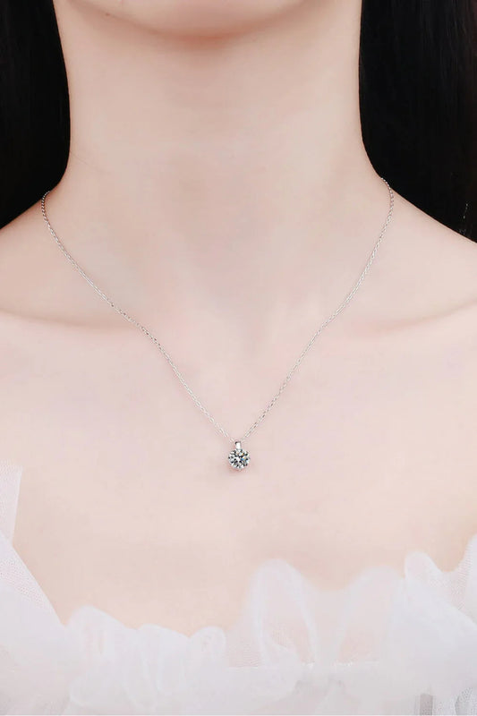 Coastal 2 Carat Moissanite Necklace - Sterling Silver Shine Velanci