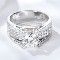 Moissanite Ring Arianna - 1 Carat Sterling Silver Finish Women's Ring Velanci