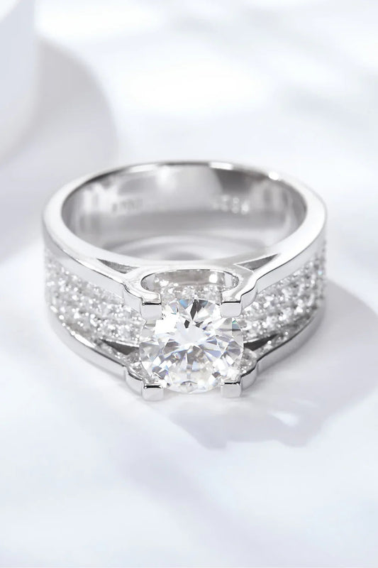 Moissanite Ring Arianna - 1 Carat Sterling Silver Finish Women's Ring Velanci