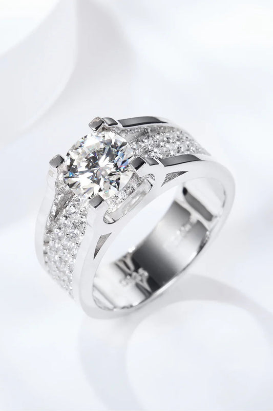 Moissanite Ring Arianna - 1 Carat Sterling Silver Finish Women's Ring Velanci