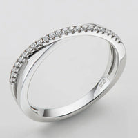 Sterling Silver Ring Giulia - Crisscross Moissanite Sparkle Women's Ring Velanci