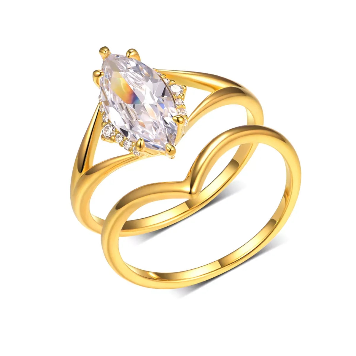 Ring Set Giovanna - 2 Carat Moissanite Sterling Silver Women's Ring Velanci