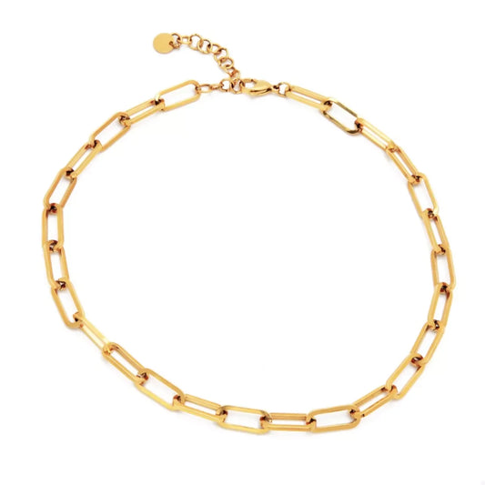 18K Gold-Plated Chain Necklace - Everyday Coastal Shine Velanci