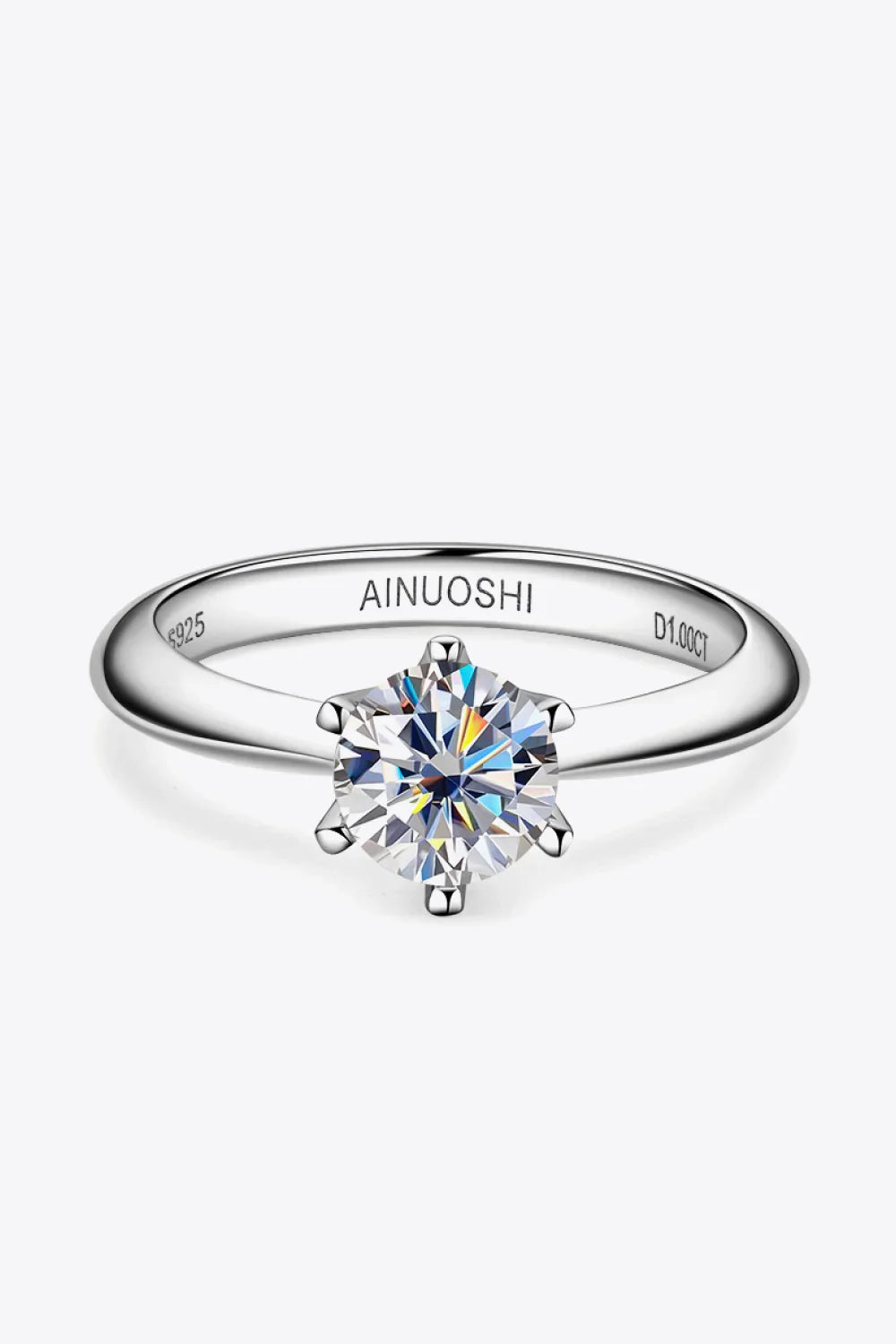 1 Carat Moissanite Ring Bianca - Sleek Minimalist Sparkle Women's Ring Velanci