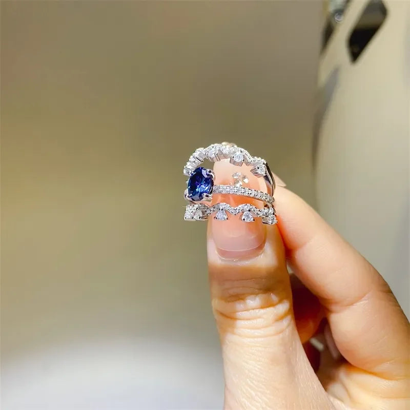 Moissanite Ring Amelia - Dazzling 1ct Sterling Silver Women's Ring Velanci