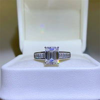 Moissanite Ring Giovanna - 3ct Sterling Silver Shine Women's Ring Velanci