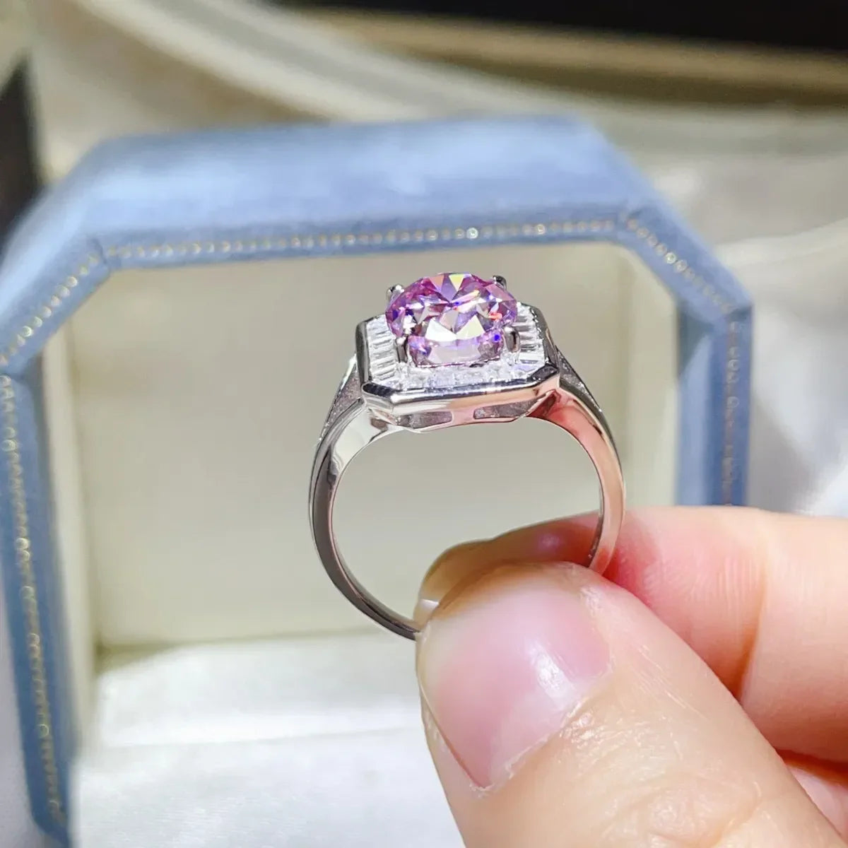 3 Carat Moissanite Square Ring Elena - Coastal Shine Women's Ring Velanci