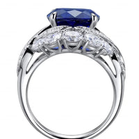 Ring Francesca - 5 Carat Lab-Grown Sapphire, Pt-Plated Women's Ring Velanci
