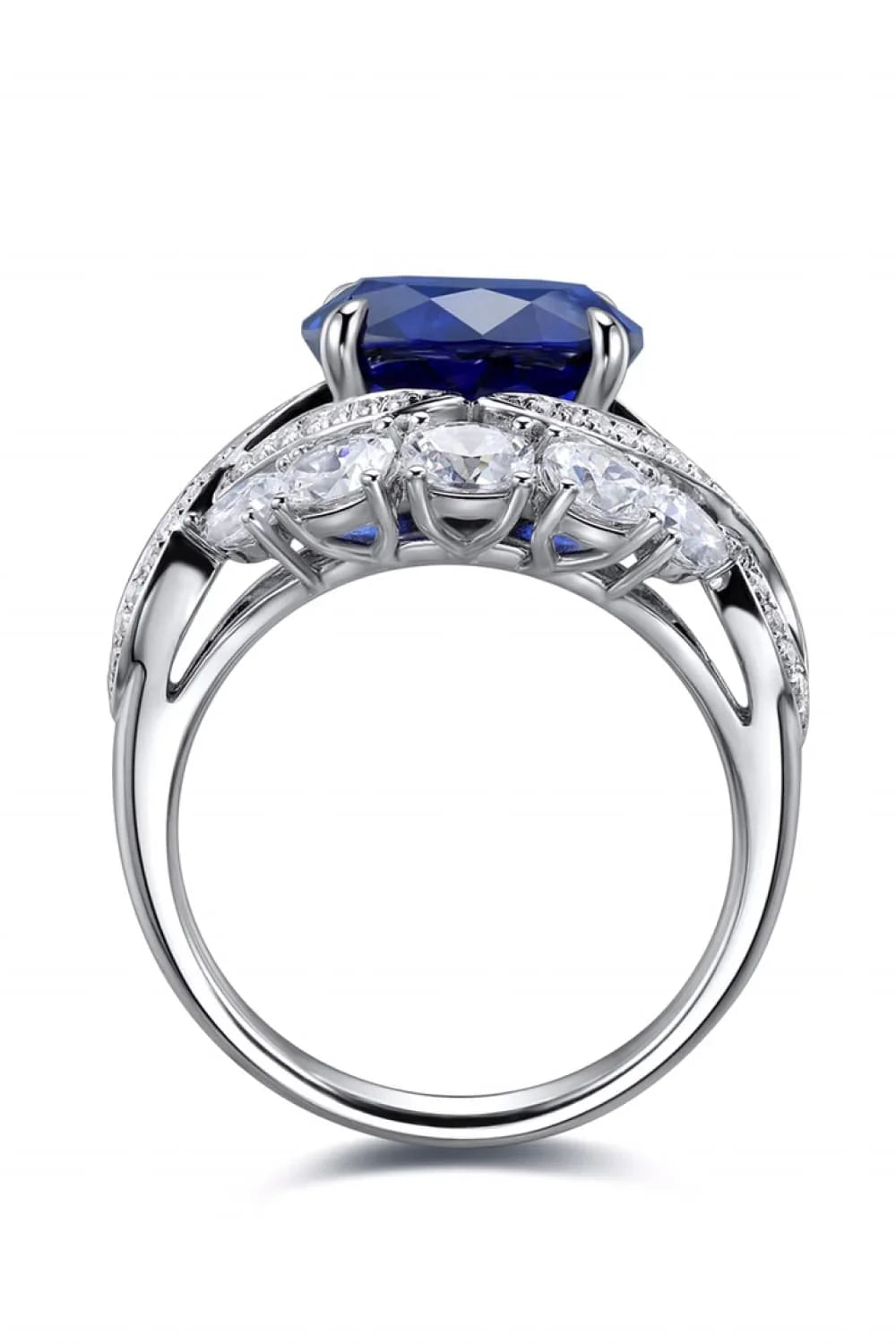 Ring Francesca - 5 Carat Lab-Grown Sapphire, Pt-Plated Women's Ring Velanci