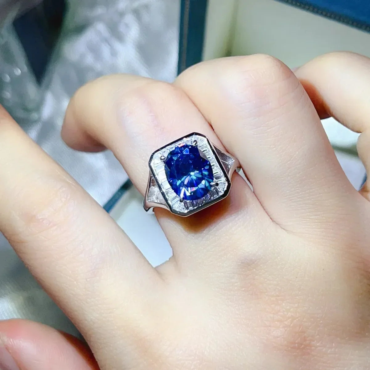 3 Carat Moissanite Square Ring Elena - Coastal Shine Women's Ring Velanci
