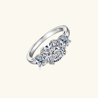 Moissanite Ring Giulia - 3.5 Ct Center Stone Sterling Silver Women's Ring Velanci