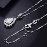 Moissanite Teardrop Necklace - Sterling Silver Shine Velanci