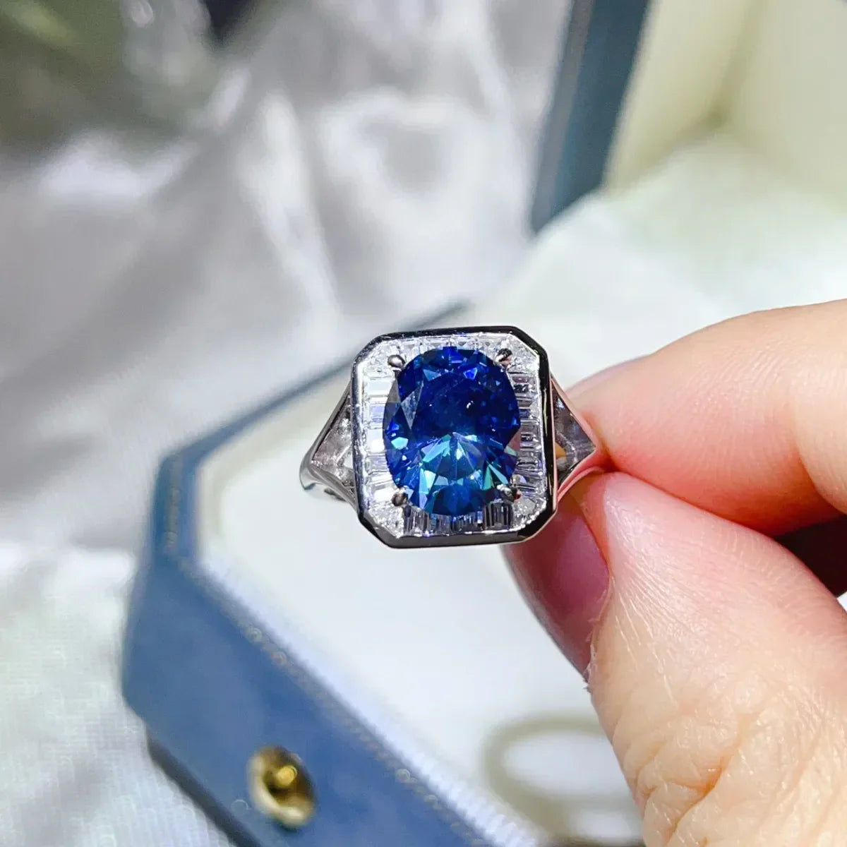 3 Carat Moissanite Square Ring Elena - Coastal Shine Women's Ring Velanci
