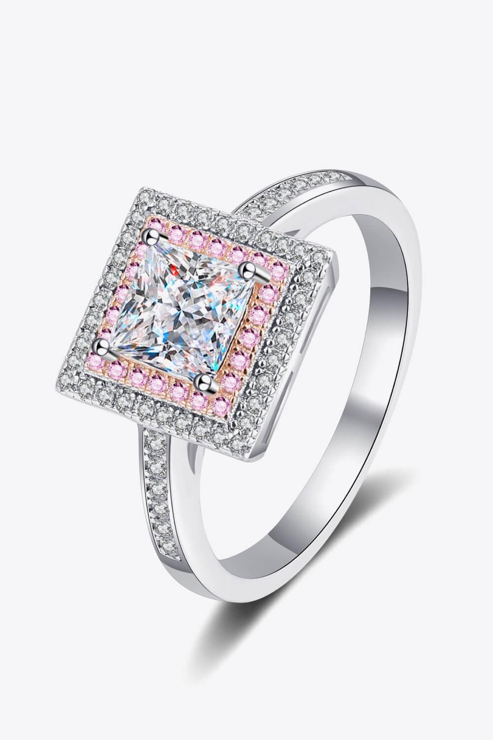 Moissanite Ring Giulia - Minimalist 1 Carat Geometric Design Women's Ring Velanci