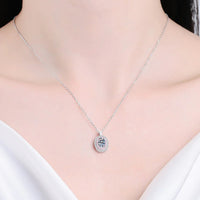 Moissanite Pendant Necklace - Sterling Silver 1ct Sparkle Velanci