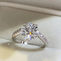 Ring Sofia - Minimalist 3 Carat Moissanite Sterling Silver Women's Ring Velanci