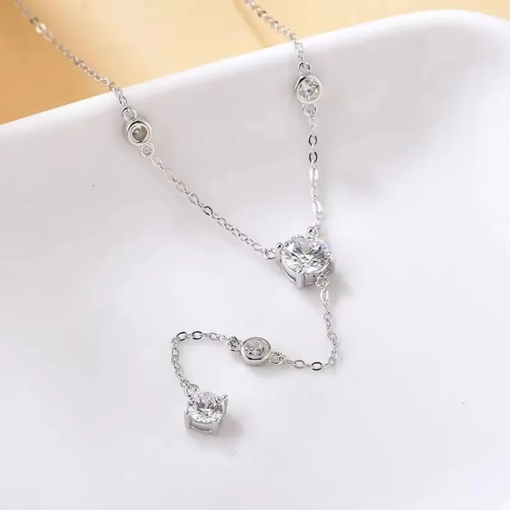 1.5 Carat Moissanite Sterling Silver Necklace Brilliance Velanci