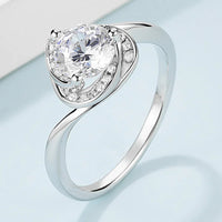 Ring Giulia - 1 Carat Moissanite Heart Sterling Silver Women's Ring Velanci