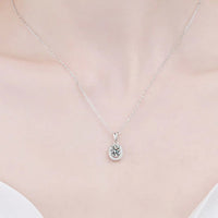 1 Carat Moissanite Pendant Necklace - Rhodium-Plated Silver Velanci