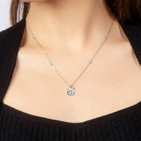 Moissanite Four-Prong Sterling Necklace - 2ct Solitaire, 18in Chain Velanci