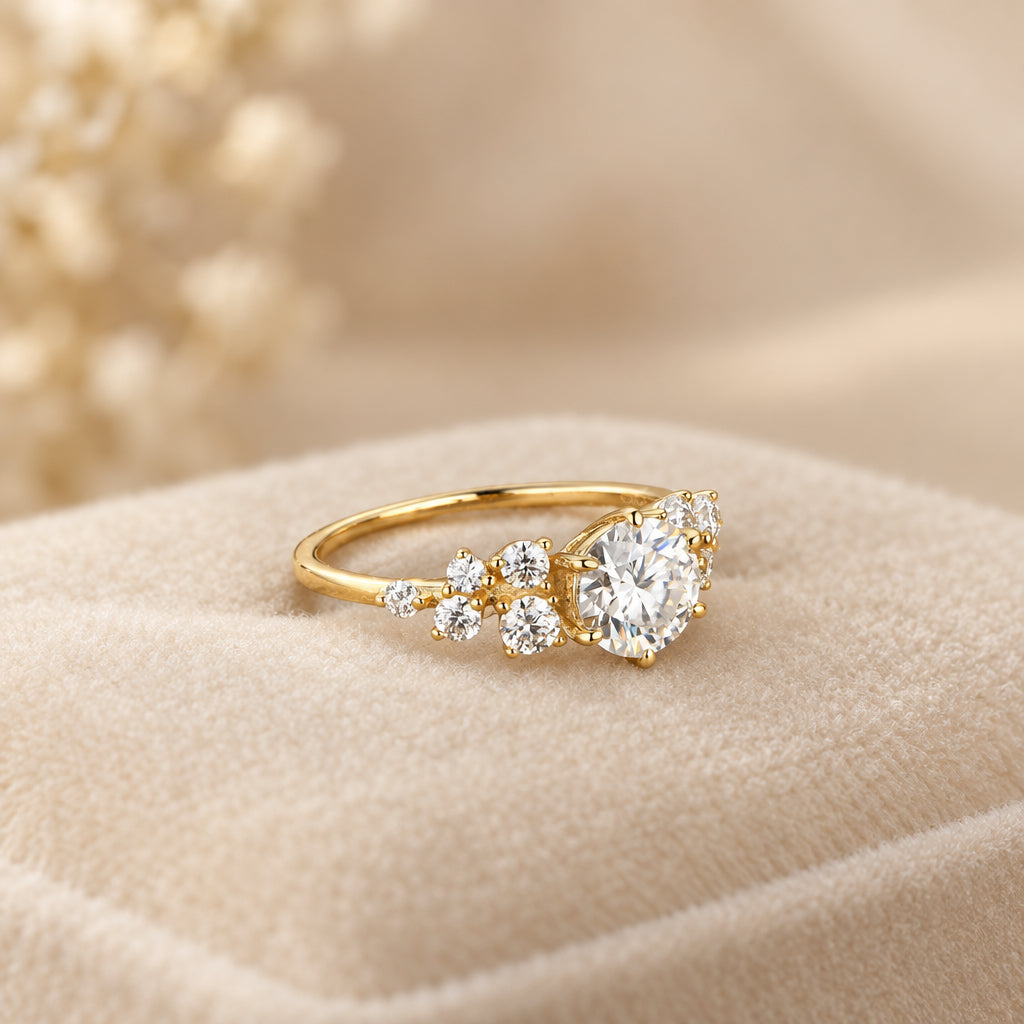 1 Carat Moissanite Ring Isabella - Coastal Sparkle Shine Women's Ring Velanci