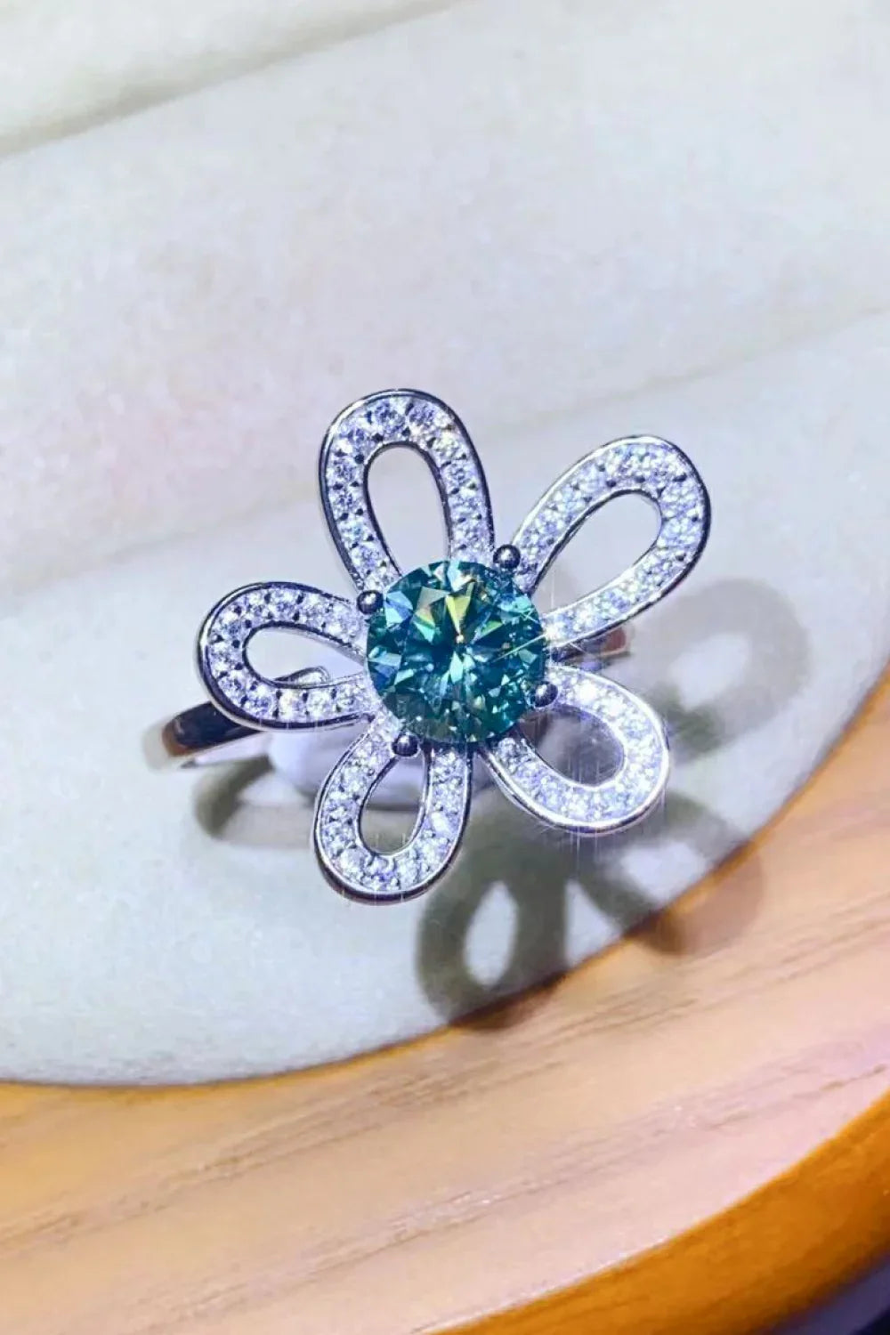 Ring Giulia - 1 Carat Moissanite, Open Flower Design Women's Ring Velanci