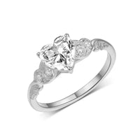 Ring Elena - 1.5ct Moissanite Heart Sterling Silver Women's Ring Velanci