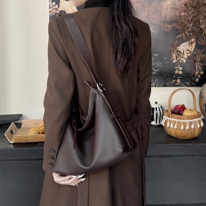 High-End Retro Genuine Leather Shoulder Bag for Women