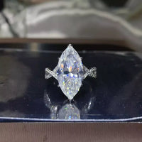 Moissanite Ring Bianca - 10 Carat Sterling Silver Shine Women's Ring Velanci