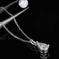 1 Carat Moissanite Sterling Silver Necklace Velanci
