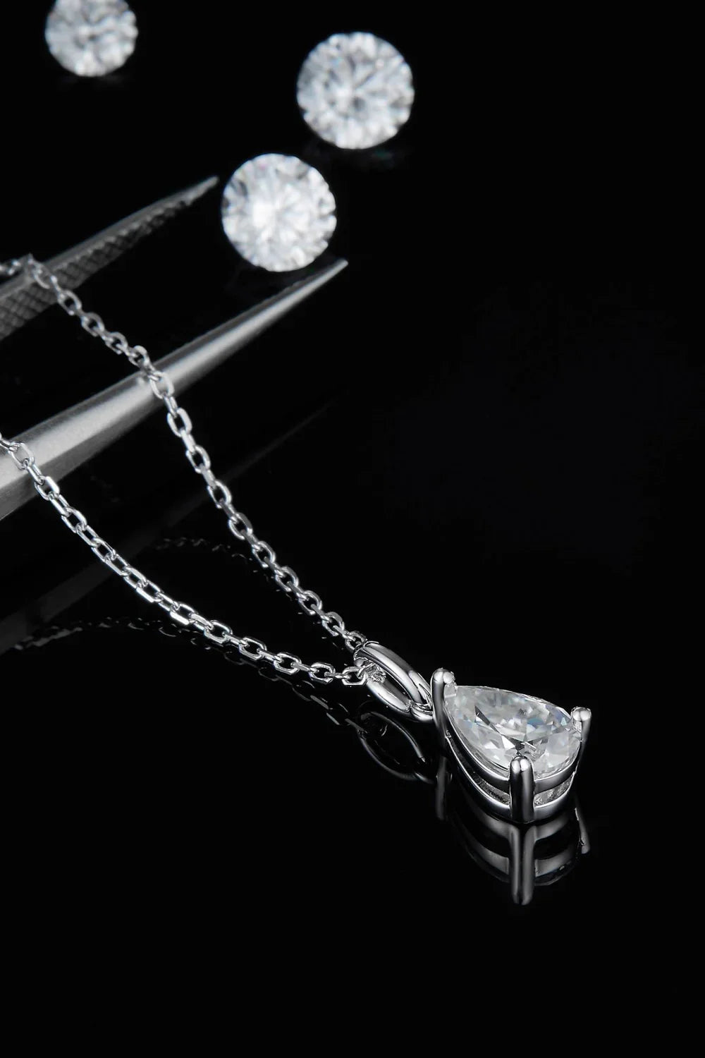 1 Carat Moissanite Sterling Silver Necklace Velanci