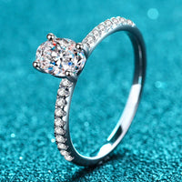 1 Carat Moissanite Silver Ring Elena - Timeless Sparkle Women's Ring Velanci