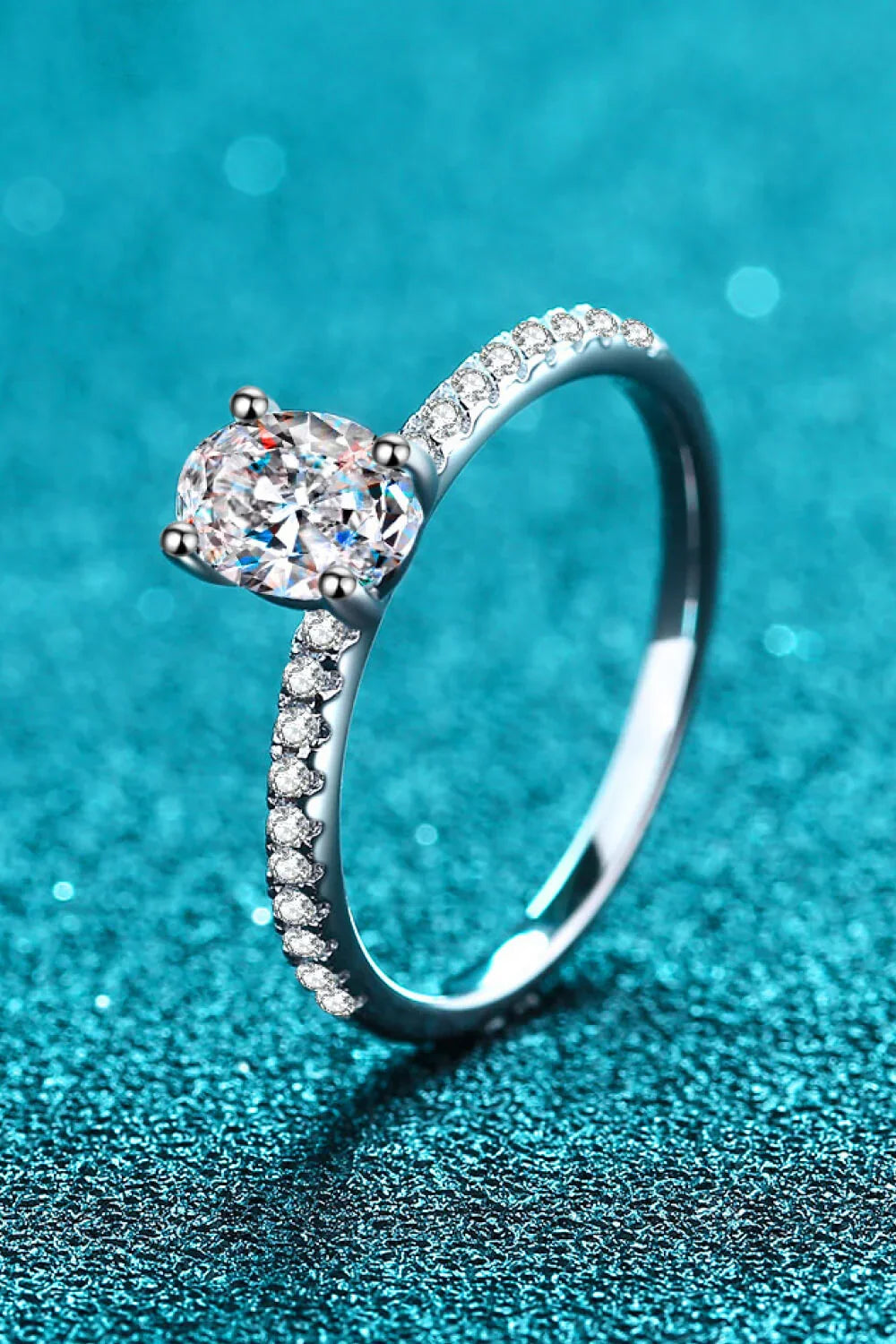 1 Carat Moissanite Silver Ring Elena - Timeless Sparkle Women's Ring Velanci