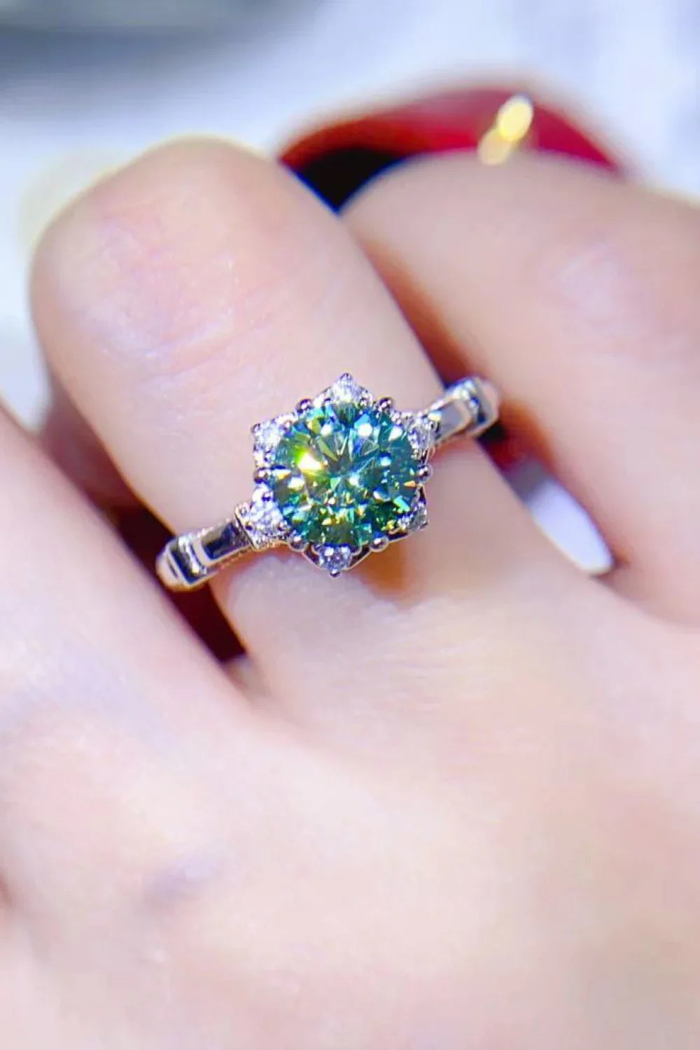 1 Carat Moissanite Ring Giovanna - Sterling Shine Women's Ring Velanci