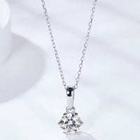 Moissanite Pendant Necklace - 2 Carat 6-Prong Minimalist Velanci