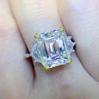 Moissanite Platinum-Plated Ring Chiara - Daily Elegance Women's Ring Velanci