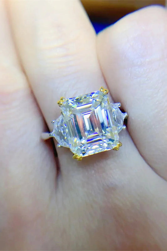 Moissanite Platinum-Plated Ring Chiara - Daily Elegance Women's Ring Velanci