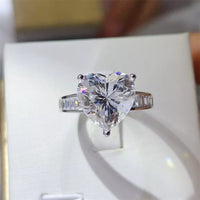 5 Carat Moissanite Heart Ring Isabella - Platinum-Plated Women's Ring Velanci