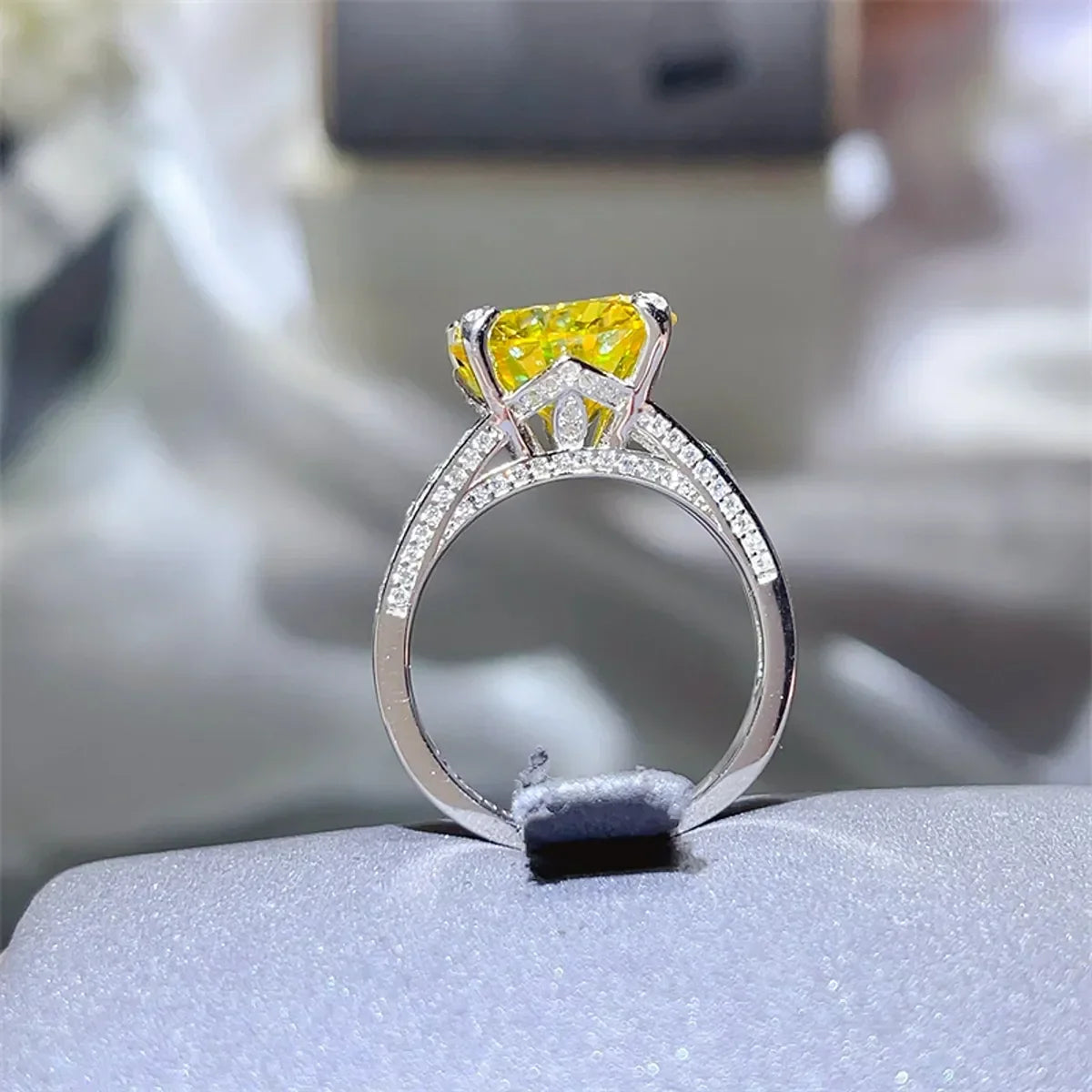 Ring Amelia - Five Carat Moissanite Sterling Silver Women's Ring Velanci