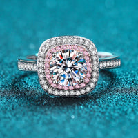 1-Carat Moissanite Ring Livia - Sterling Silver Halo Women's Ring Velanci