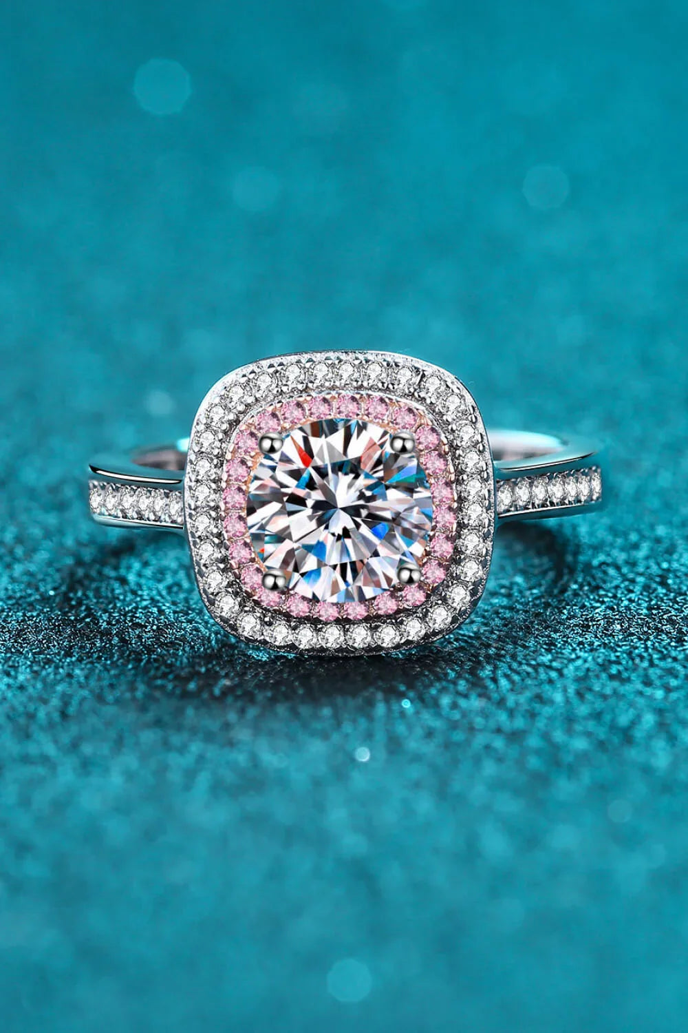 1-Carat Moissanite Ring Livia - Sterling Silver Halo Women's Ring Velanci