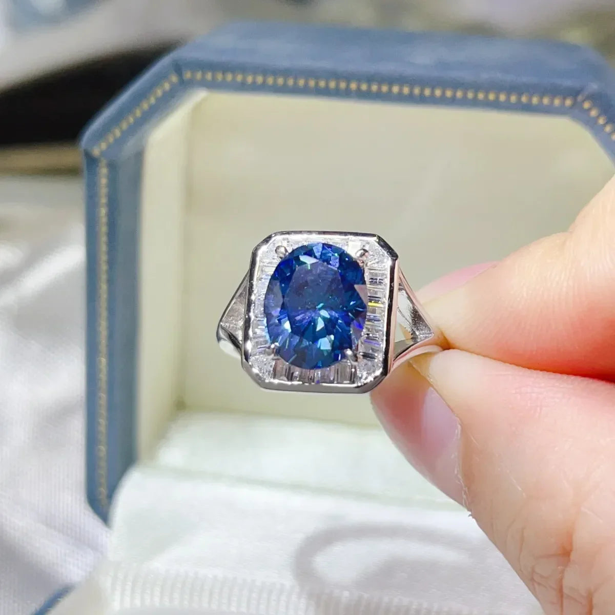 3 Carat Moissanite Square Ring Elena - Coastal Shine Women's Ring Velanci